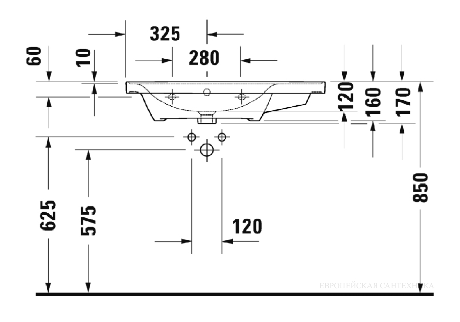 Раковина Duravit D-Neo для мебели, 800x480 мм, чаша слева, на 1 отверстие под смеситель, цвет белый с покрытием WonderGliss - изображение 11