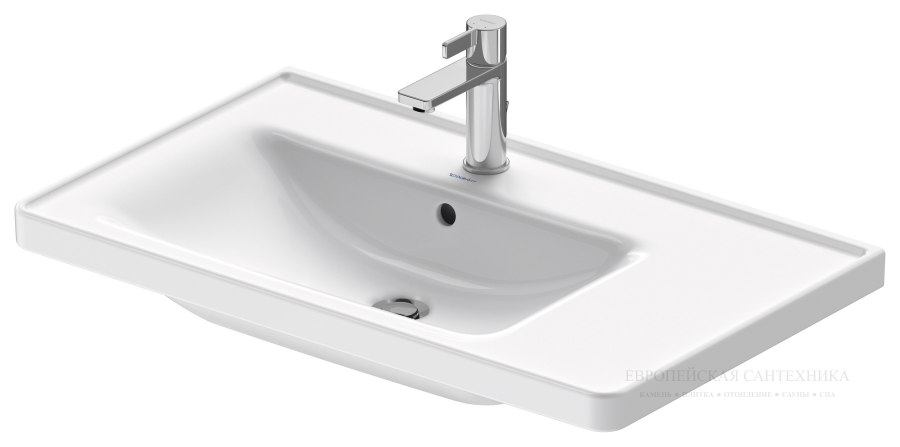 Раковина Duravit D-Neo для мебели, 800x480 мм, чаша слева, на 1 отверстие под смеситель, цвет белый с покрытием WonderGliss - изображение 1