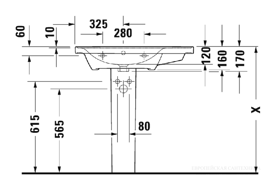 Раковина Duravit D-Neo для мебели, 800x480 мм, чаша слева, на 1 отверстие под смеситель, цвет белый с покрытием WonderGliss - изображение 10