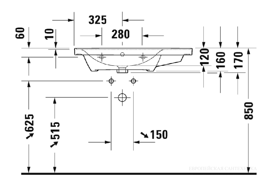 Раковина Duravit D-Neo для мебели, 800x480 мм, чаша слева, на 1 отверстие под смеситель, цвет белый с покрытием WonderGliss - изображение 12