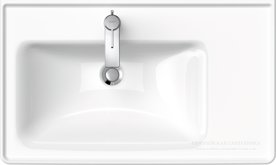 Раковина Duravit D-Neo для мебели, 800x480 мм, чаша слева, на 1 отверстие под смеситель, цвет белый с покрытием WonderGliss - изображение 3