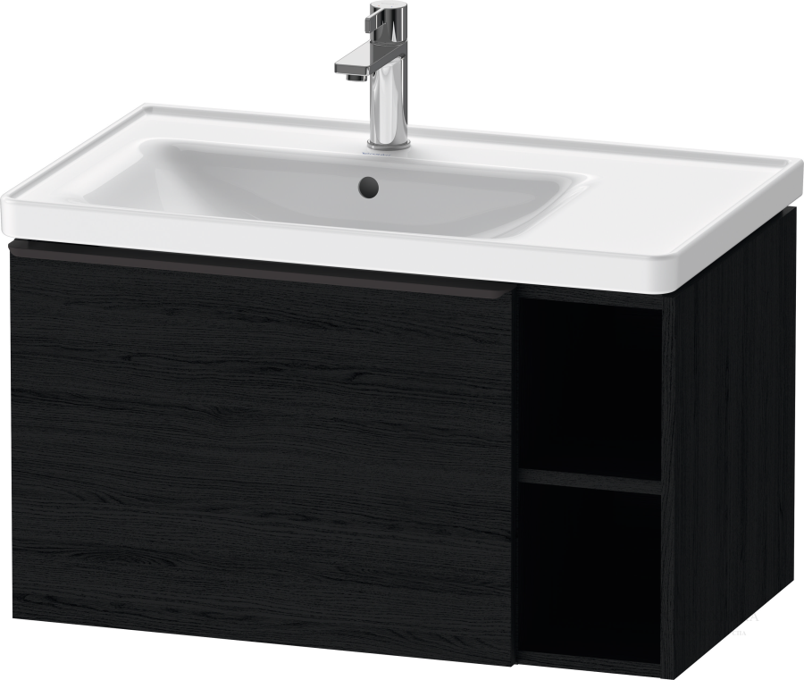 Раковина Duravit D-Neo для мебели, 800x480 мм, чаша слева, на 1 отверстие под смеситель, цвет белый с покрытием WonderGliss - изображение 4