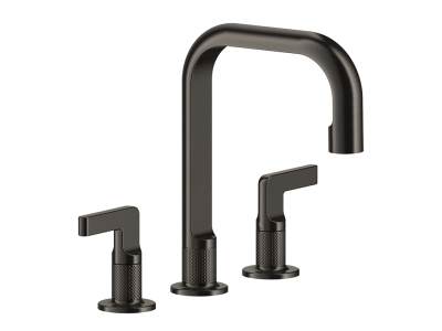 Смеситель для раковины Gessi Inciso, средний, c донным клапаном, цвет Black Metal Brushed PVD