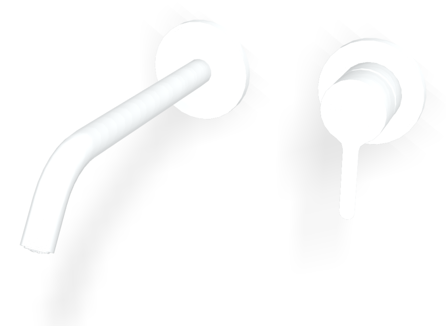 Смеситель для раковины Carlo Frattini Snap, настенный, с донным клапаном Click-Clack, аэратором, излив 200 мм, внешняя часть, цвет белый матовый