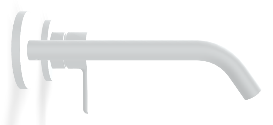 Смеситель для раковины Carlo Frattini Snap, настенный, с донным клапаном Click-Clack, аэратором, излив 200 мм, внешняя часть, цвет белый матовый - изображение 2