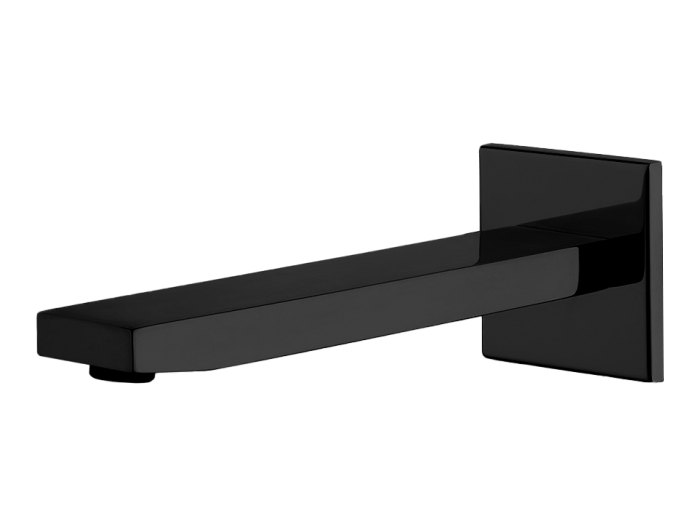 На изображении товар Излив для ванны Carlo Frattini Flo, 201 мм, настенный, цвет чёрный хром брашированный от официального представителя в Москве