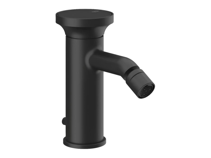 На изображении товар Смеситель для биде Gessi Origini, с донным клапаном, в комплекте отделочная вставка, цвет Matte Black от официального представителя в Москве