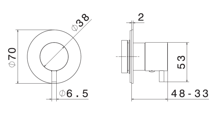 Запорный вентиль Newform XT, встраиваемый, настенный, без арт. 27891, внешняя часть, цвет Copper Satin - изображение 1
