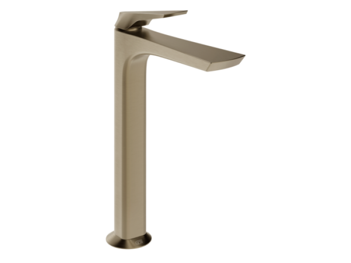 На изображении товар Смеситель для раковины Gessi Ventaglio, высокий, с донным клапаном "Stop&Go", цвет Finox Brushed Nickel от официального представителя в Москве