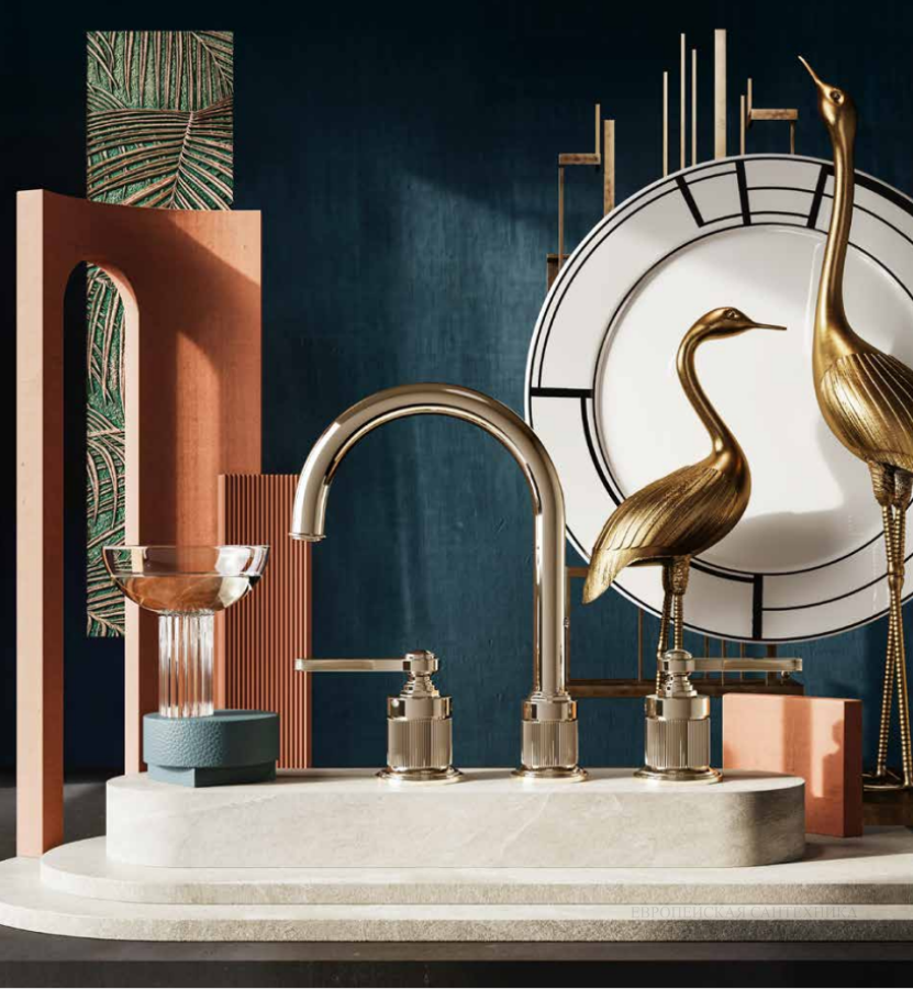 Cмеситель для раковины Gessi Venti20, с зонтичным изливом, донный клапан, цвет Brass PVD - изображение 1