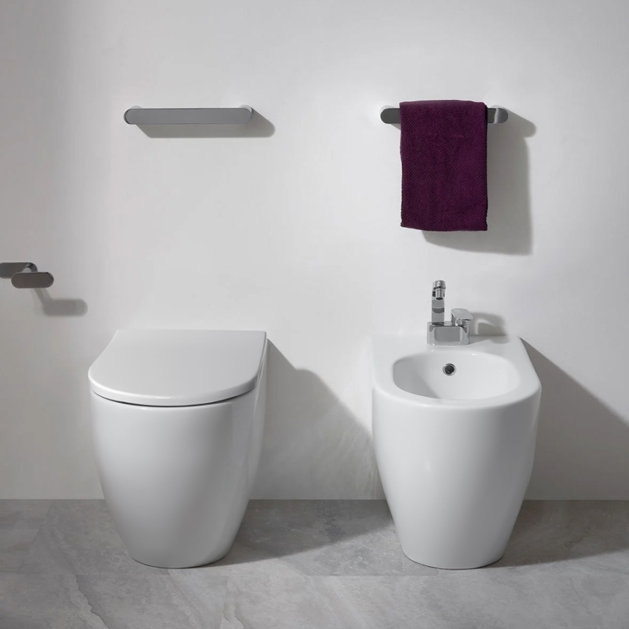 Унитаз Flaminia Link, напольный, 560х365 мм, приставной, безободковый с системой goclean, цвет Cenere - изображение 1