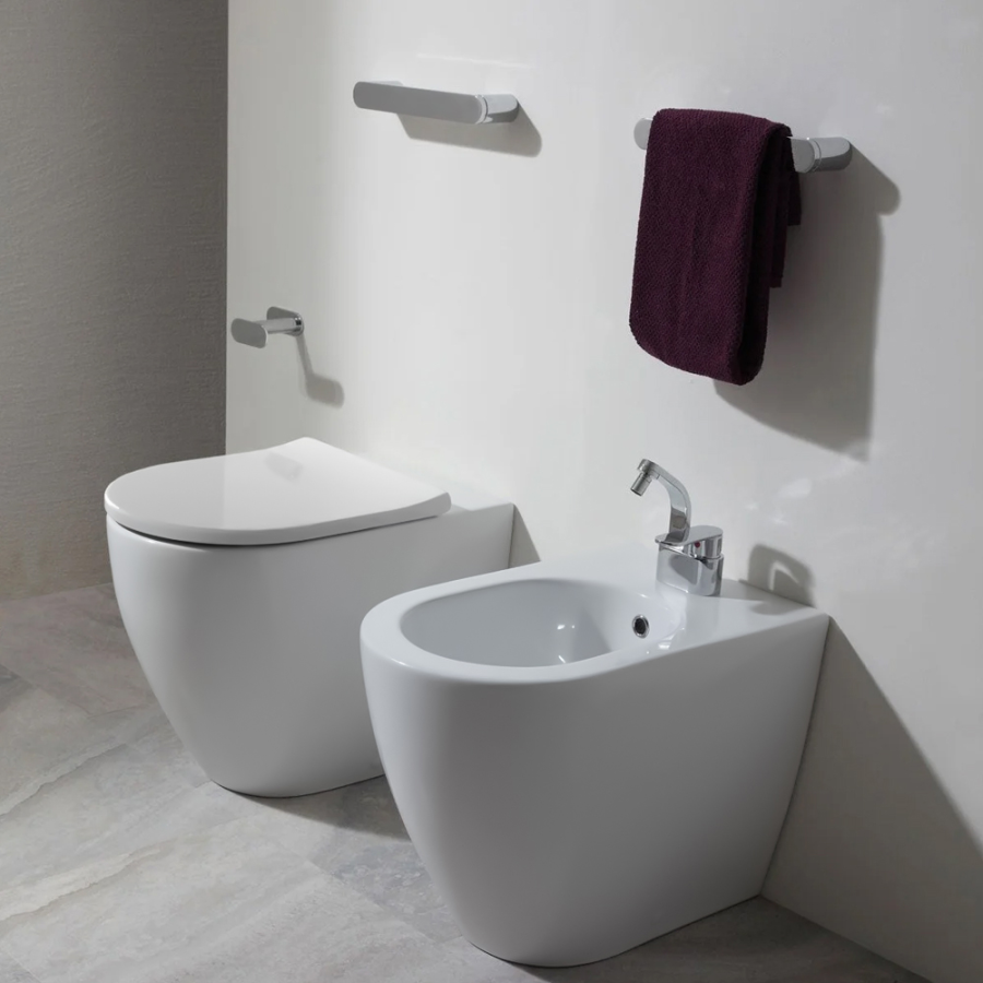 Унитаз Flaminia Link, напольный, 560х365 мм, приставной, безободковый с системой goclean, цвет Cenere - изображение 2