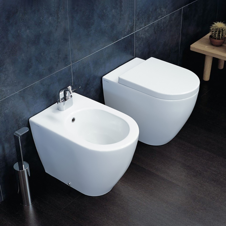 Унитаз Flaminia Link, напольный, 560х365 мм, приставной, безободковый с системой goclean, цвет Cenere - изображение 4