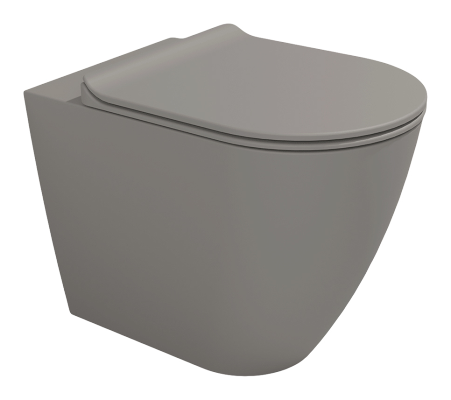 Унитаз Flaminia Link, напольный, 560х365 мм, приставной, безободковый с системой goclean, цвет Cenere