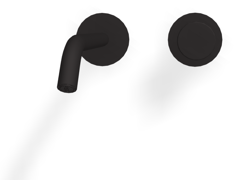 Смеситель для раковины Carlo Frattini Spillo Tech, ручка X Collection, настенный, с донным клапаном Click-Clack, излив 210 мм, внешняя часть, цвет чёрный матовый - изображение 1