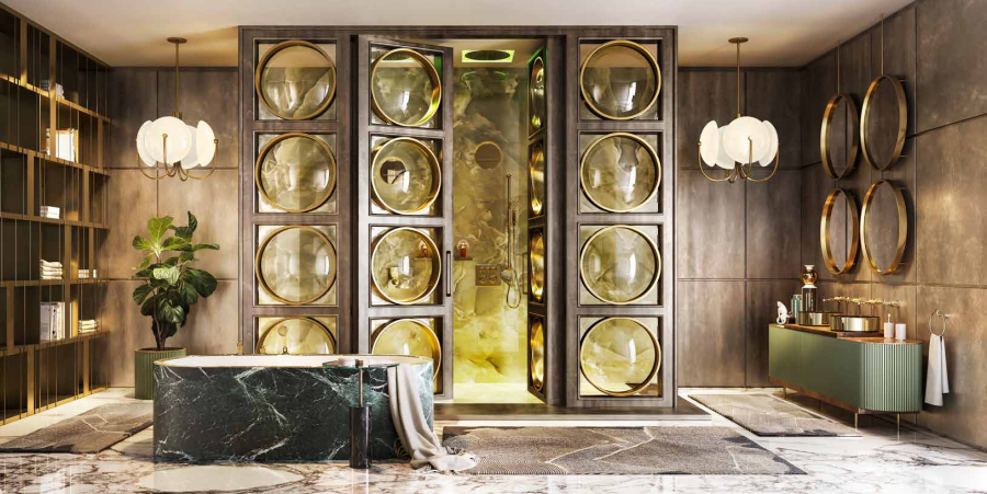 Смеситель для раковины Gessi Venti20, встраиваемый, на 3 отверстия, с длинным изливом, внешняя часть, цвет Brushed Brass PVD - изображение 1
