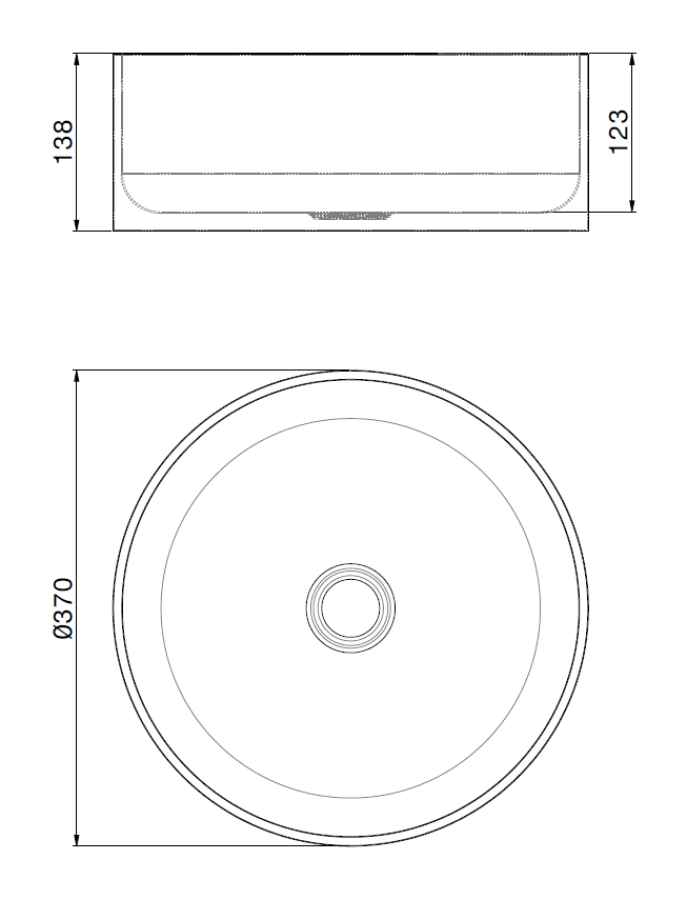 Раковина накладная Newform Solo Steel E L, Ø355х138 мм, в комплекте донный клапан, нержавеющая сталь, цвет PVD Brushed gun metal - изображение 1