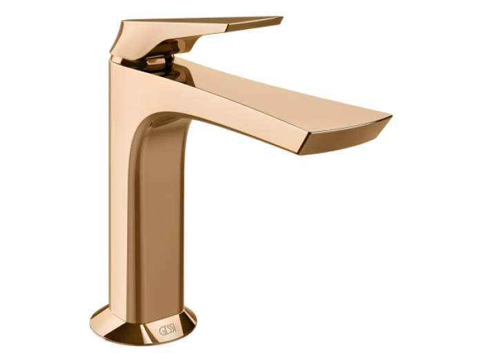 На изображении товар Смеситель для раковины Gessi Ventaglio, без донного клапана, цвет Warm Bronze PVD от официального представителя в Москве