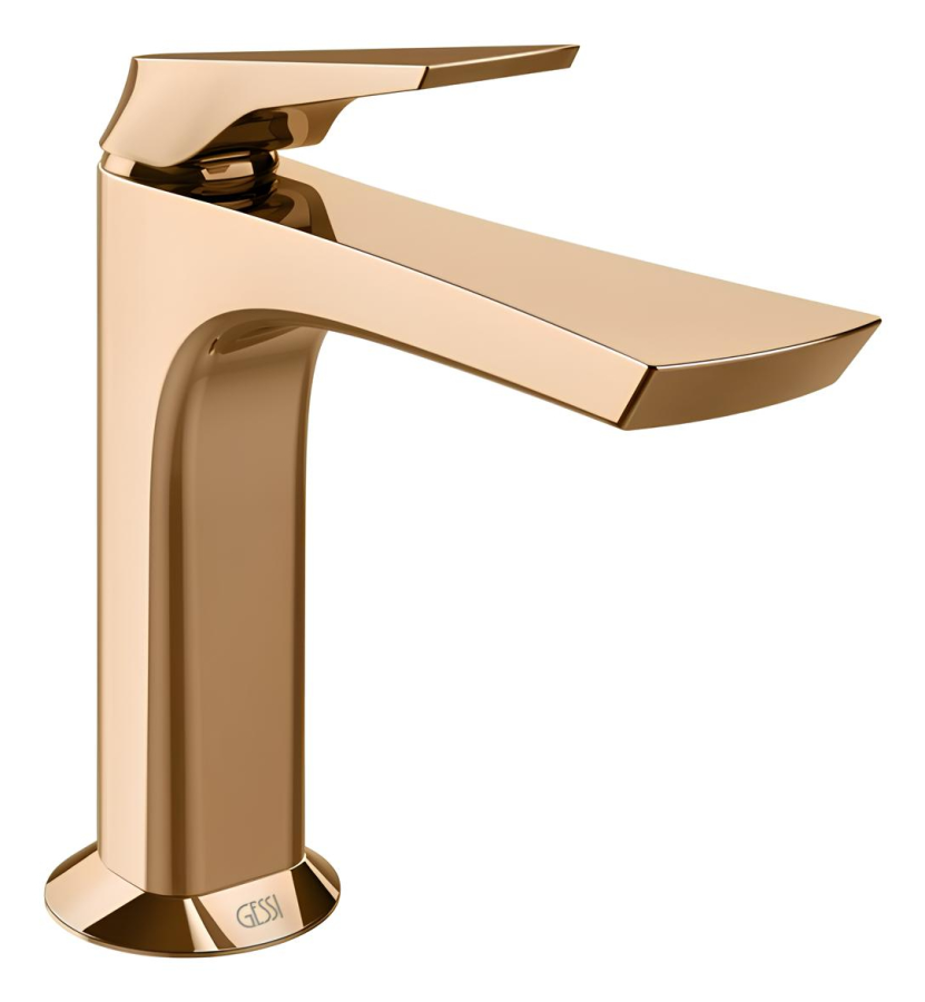 Смеситель для раковины Gessi Ventaglio, без донного клапана, цвет Warm Bronze PVD
