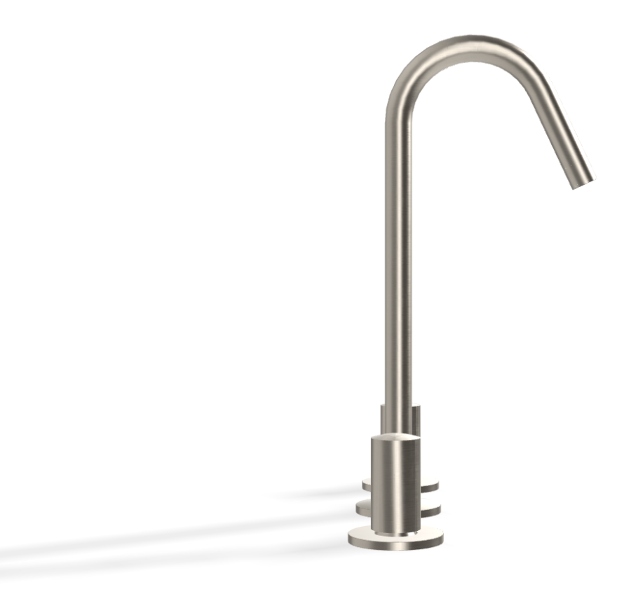 Смеситель для раковины Carlo Frattini SO, без ручек, с вращающимся изливом Ø18 мм, донным клапаном Click-Clack, 2 гибкими шлангами, Н-319 мм, цвет никель брашированный - изображение 2