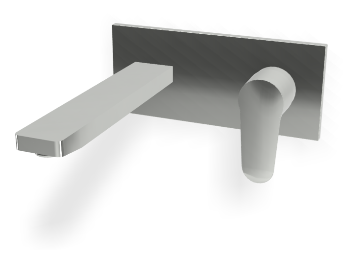 На изображении товар Смеситель для раковины Carlo Frattini Serie 22, настенный, однорычажный, с донным клапаном Click-Clack, излив L-217 мм, внешняя часть, цвет хром от официального представителя в Москве