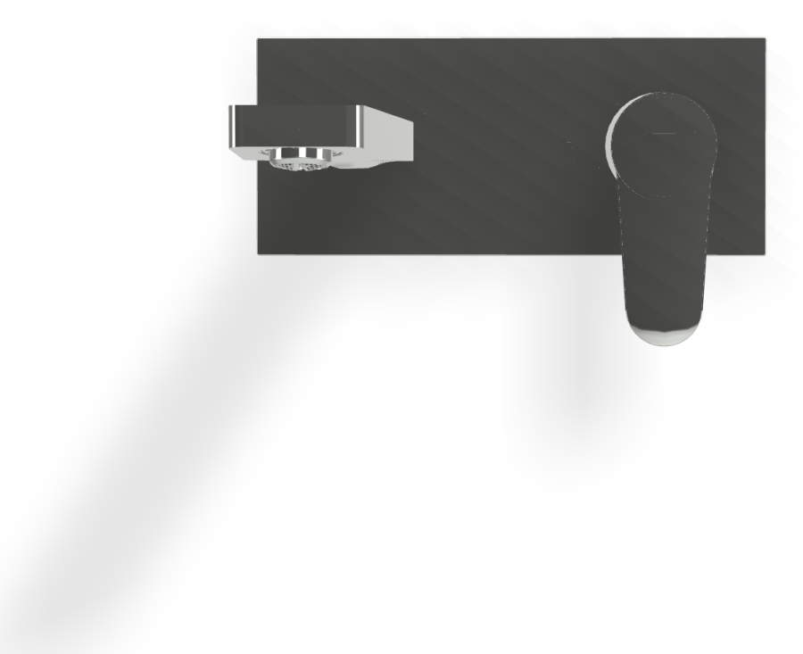 Смеситель для раковины Carlo Frattini Serie 22, настенный, однорычажный, с донным клапаном Click-Clack, излив L-217 мм, внешняя часть, цвет хром - изображение 1