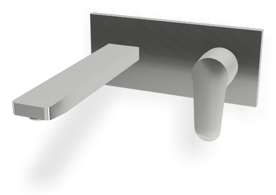 Смеситель для раковины Carlo Frattini Serie 22, настенный, однорычажный, с донным клапаном Click-Clack, излив L-217 мм, внешняя часть, цвет хром