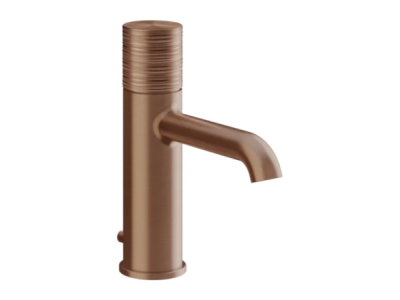 На изображении товар Cмеситель для раковины Gessi Habito, с донным клапаном, цвет Copper Brushed PVD от официального представителя в Москве