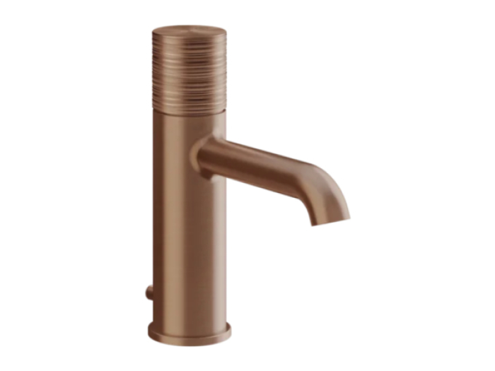 На изображении товар Cмеситель для раковины Gessi Habito, с донным клапаном, цвет Copper Brushed PVD от официального представителя в Москве