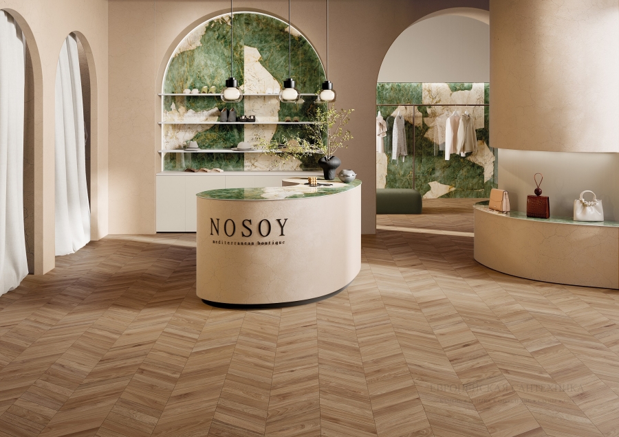 La Fabbrica Ava Керамогранит Honey Wood 7,5X40,7 Honey Wood Chevron Mix 4 Essenze - изображение 1