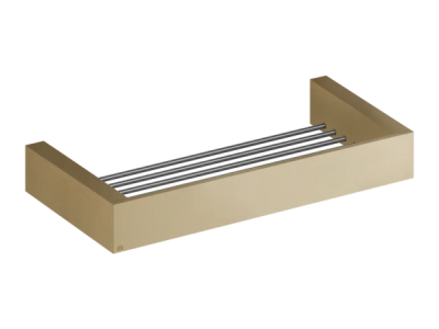 На изображении товар Полка Gessi Rettangolo, настенная, 300хh35 мм, цвет Warm Bronze Brushed PVD от официального представителя в Москве