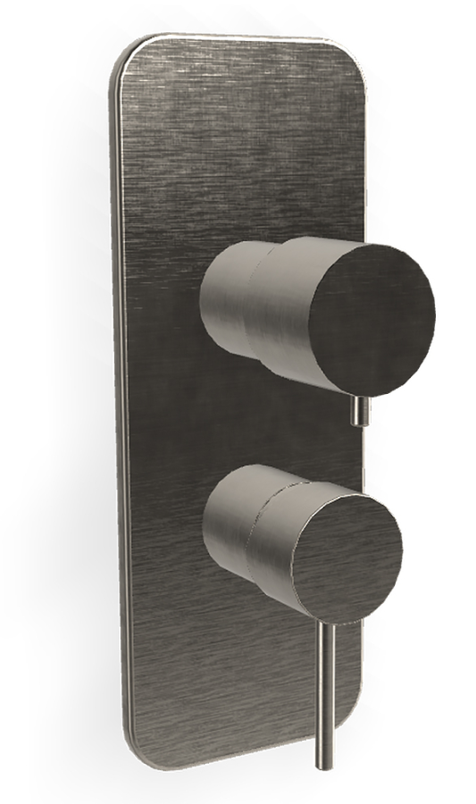 Смеситель встраиваемый Carlo Frattini Spillo Up с переключателем на 2/3 источника, внешняя часть, цвет никель брашированный