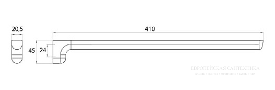 Полотенцедержатель, Emco Trend, 410 х 45 мм, одинарный, хром - изображение 2