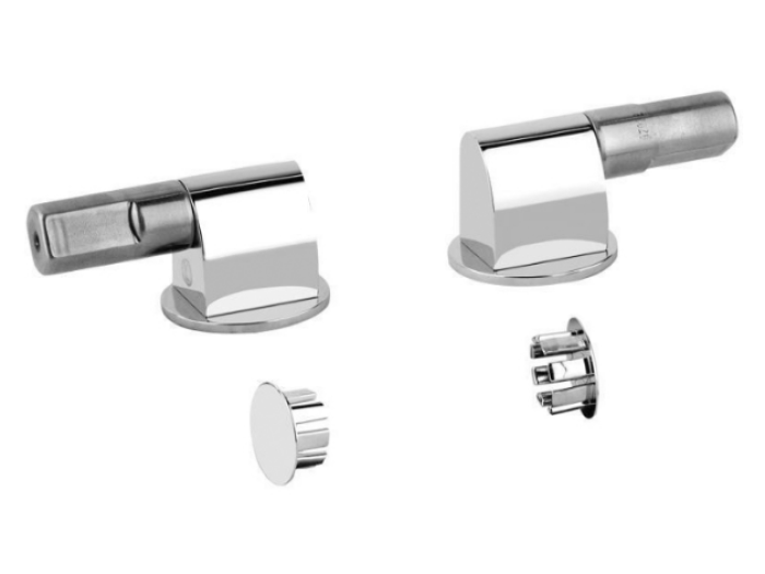 На изображении товар Петли плавного закрывания и пробки для боковых отверстий Gessi Origini, для сиденья унитазов, цвет Chrome от официального представителя в Москве