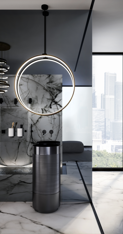 Cмеситель Gessi 316 Cesello, настенный, встраиваемый, на 1 выход, цвет steel Brushed - изображение 1