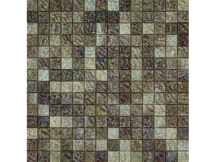 На изображении товар Sicis Стеклянная мозаика Tephra Guntur Irid chips size 20х20 mm sheet-size 295x295 mm от официального представителя в Москве