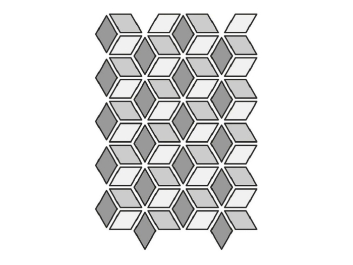 На изображении товар Etruria Керамогранит Xxs Rombo E 4X7 Su Rete A Tre Colori Super Bianco / Salvia / Oliva от официального представителя в Москве