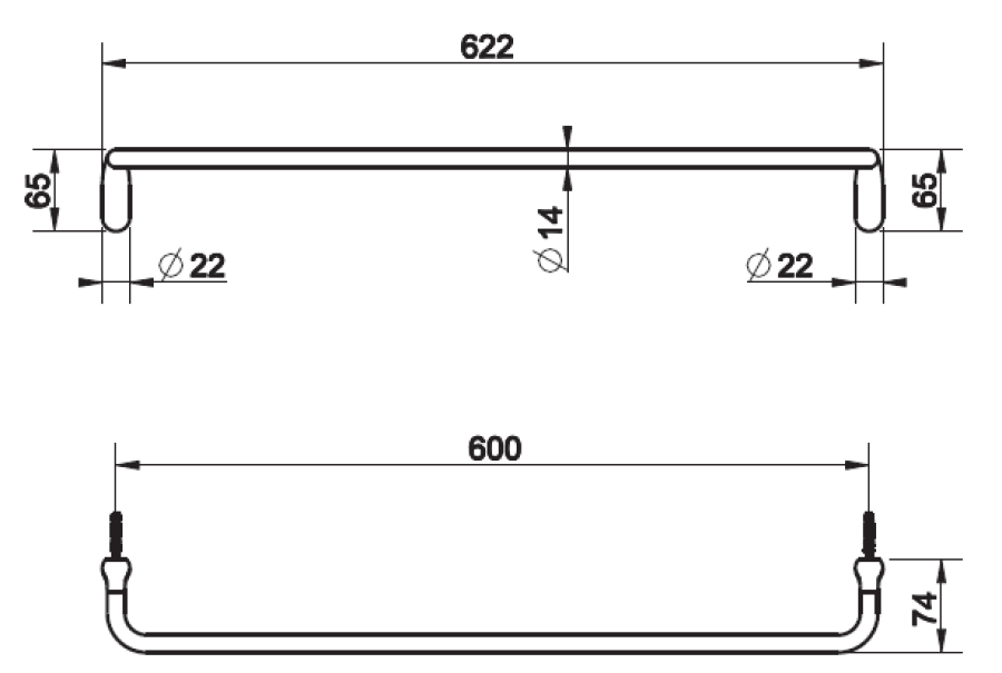 Полотенцедержатель Gessi Goccia, настенный, 600 мм, цвет Chrome - изображение 1