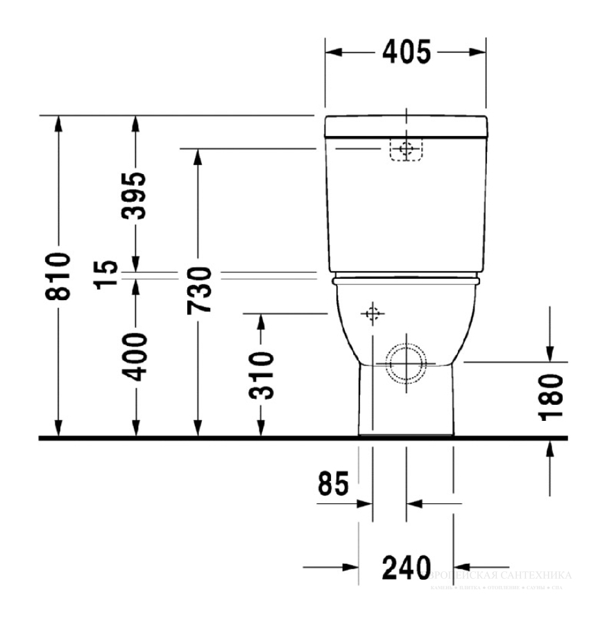 Унитаз Duravit Darling New напольный, 370 x 630 мм, цвет белый c покрытием WonderGliss - изображение 4