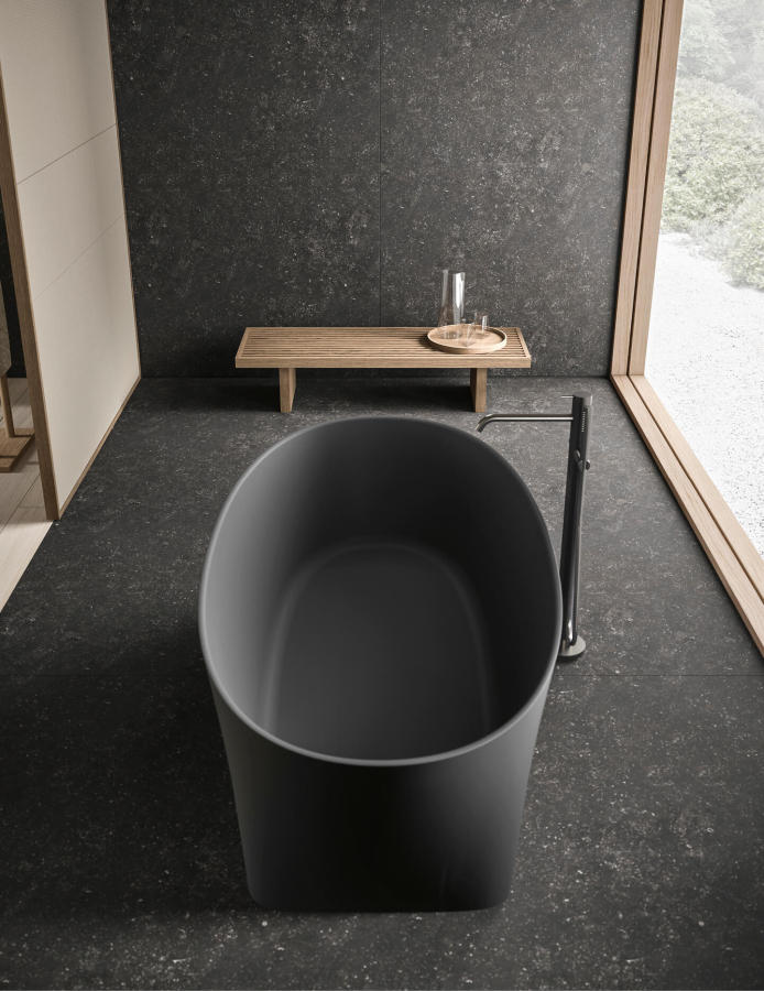 Комплект мебели для ванной комнаты Milldue Noorth Azuco 24.04, отделки: Rovere Mezza Fiamma 5185, мрамор Petit Granit - изображение 4