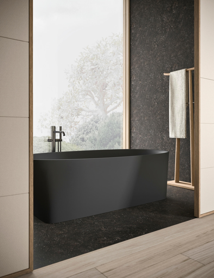 Комплект мебели для ванной комнаты Milldue Noorth Azuco 24.04, отделки: Rovere Mezza Fiamma 5185, мрамор Petit Granit - изображение 5