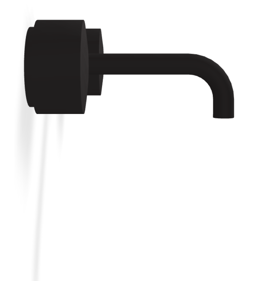 Смеситель для раковины Carlo Frattini SO, настенный, без ручек, с донным клапаном Click-Clack, L-159 мм, внешняя часть, цвет чёрный матовый - изображение 2