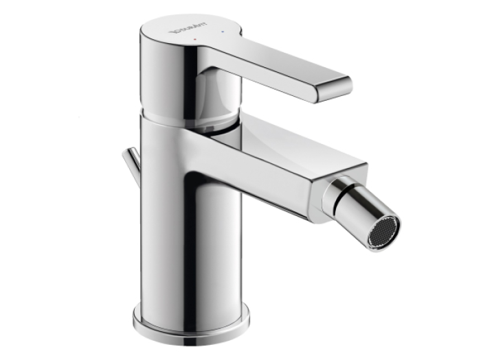 На изображении товар Смеситель для биде Duravit B.2 однорычажный, h-131 мм, с донным клапаном, цвет хром от официального представителя в Москве
