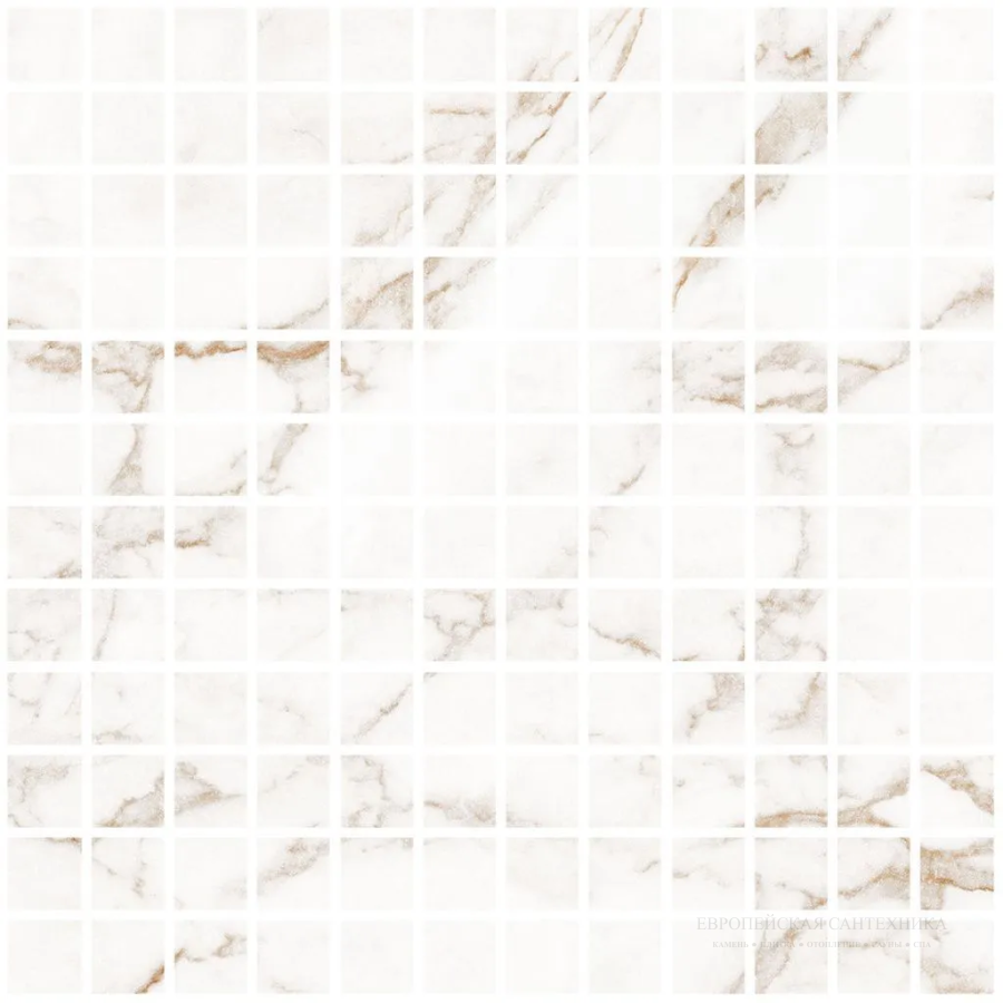 Living Ceramics Керамогранит Blanc Statuario Gold Mosaic 25 Soft textured 29,8x29,8