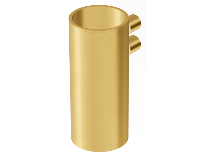 На изображении товар Стакан для зубных щёток Zucchetti Helm, настенный, цвет Brushed Gold PVD от официального представителя в Москве