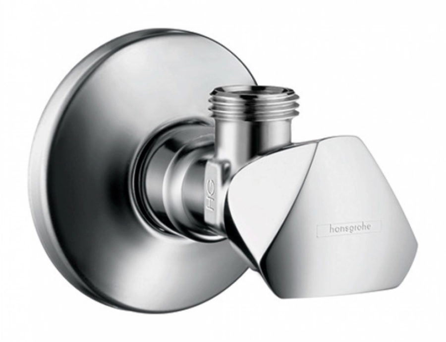 Запорный вентиль угловой Hansgrohe, для подключения смесителя, ⅜, цвет хром