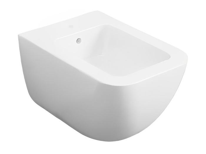 На изображении товар Биде Cielo Shui Comfort 375х550 мм, подвесное, 1 отверстие для смесителя, цвет Gloss White от официального представителя в Москве