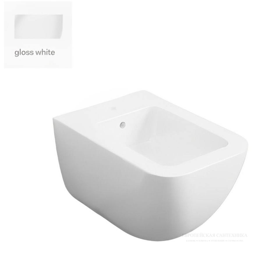 Биде Cielo Shui Comfort 375х550 мм, подвесное, 1 отверстие для смесителя, цвет Gloss White - изображение 4