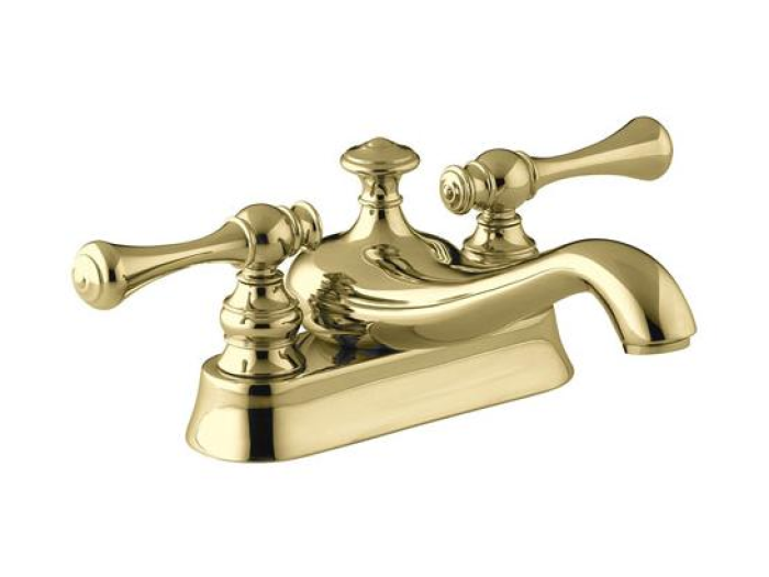 На изображении товар Смеситель для раковины Kohler Revival, на 2 отверстия, цвет полированная латунь от официального представителя в Москве