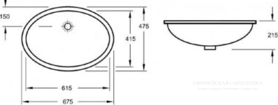 Раковина Villeroy&Boch Evana для установки под столешницу 615x415 мм, цвет альпийский белый - изображение 4